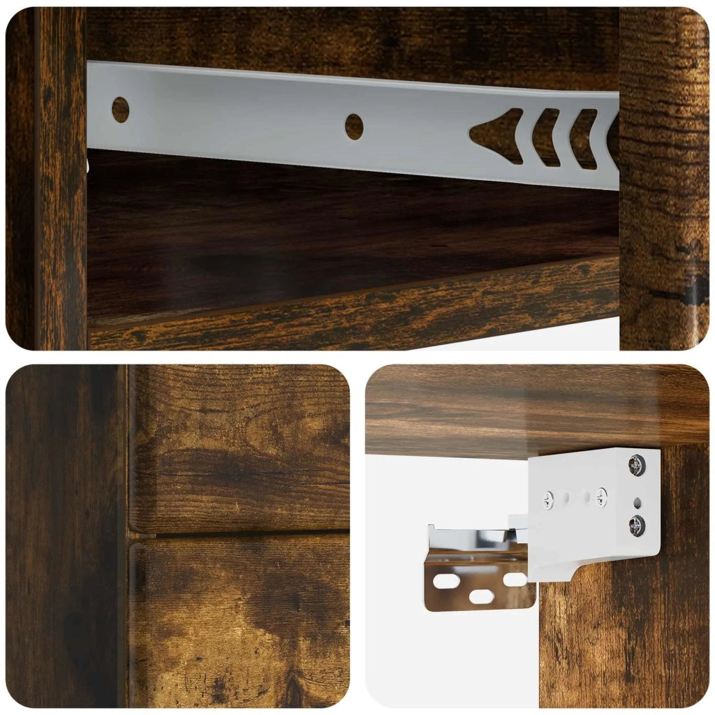 Mobiletto da notte a muro Rovere Fumo 34,5 x 33 x 40 cm 899155