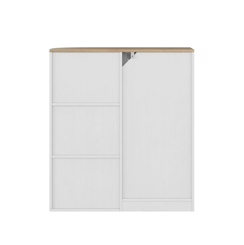 Mobile contenitore bianco e rovere con ripiani regolabili