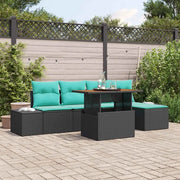 Set da Pranzo per Giardino 6 pz Nero e Verde acqua 3349955