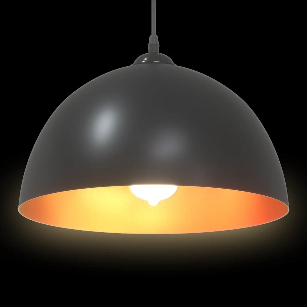 Lampada a Sospensione 2 pz Regolabile E27 Nero ? 30 cm Metallo CFW6863195