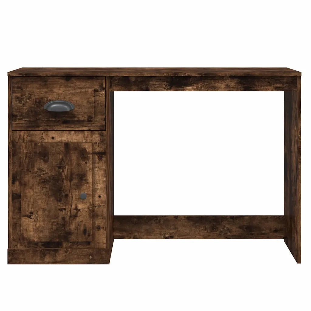 Scrivania Cassetto Rovere Fumo 115x50x75 cm Legno Multistrato