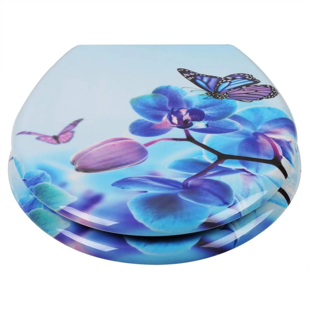 Sedile WC con abbassamento automatico in duroplastica con motivo a farfalla - viola 19_0000694