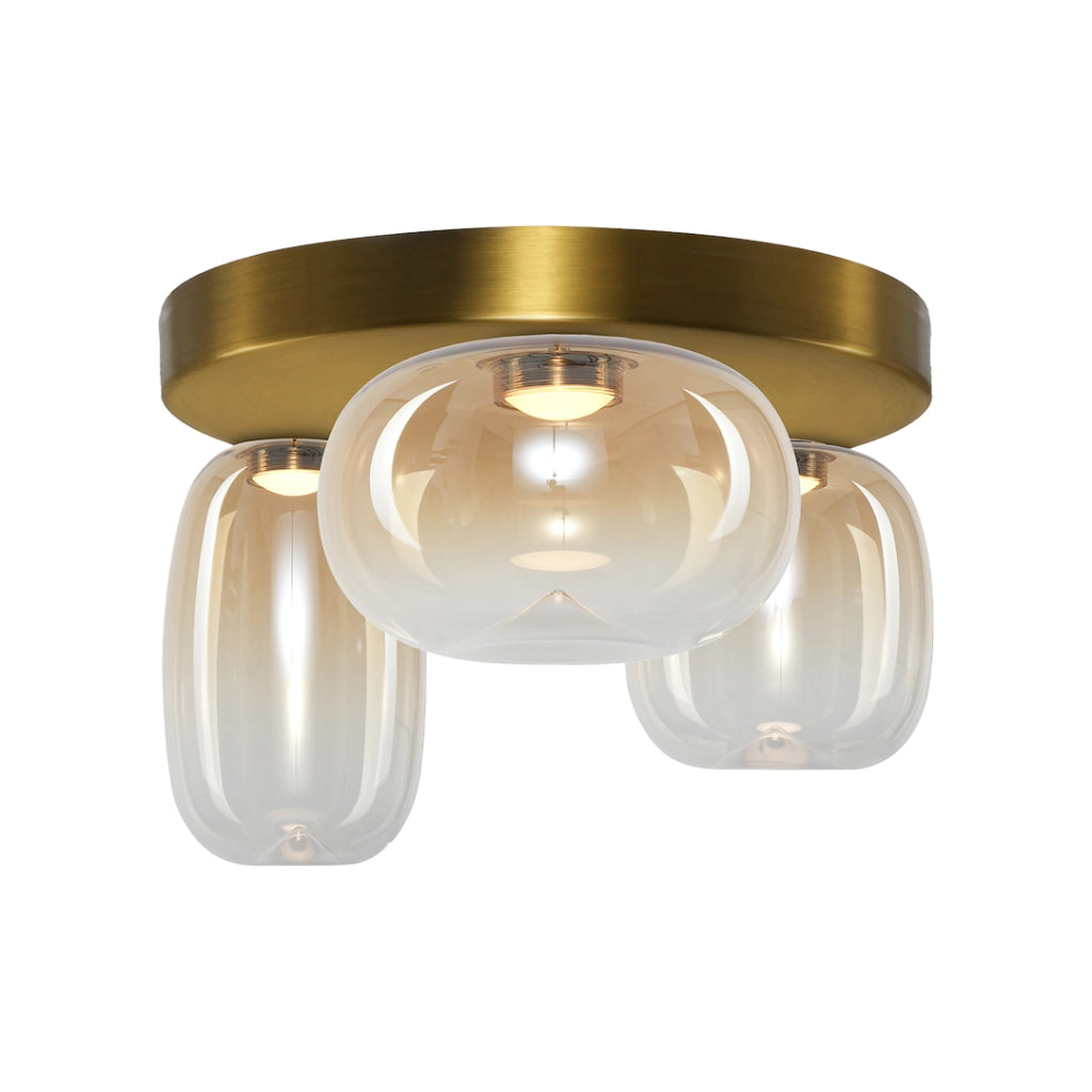 Plafoniera VASO Ø42 oro vetro fumé LED 12W 3000K Milagro