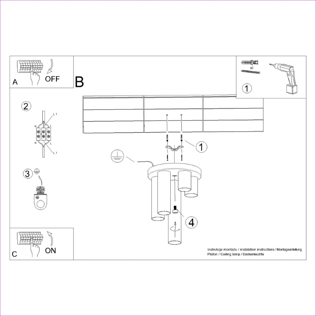 Plafoniera moderna bianca tonda Ø25 5xGU10 MODENO Pure Lume