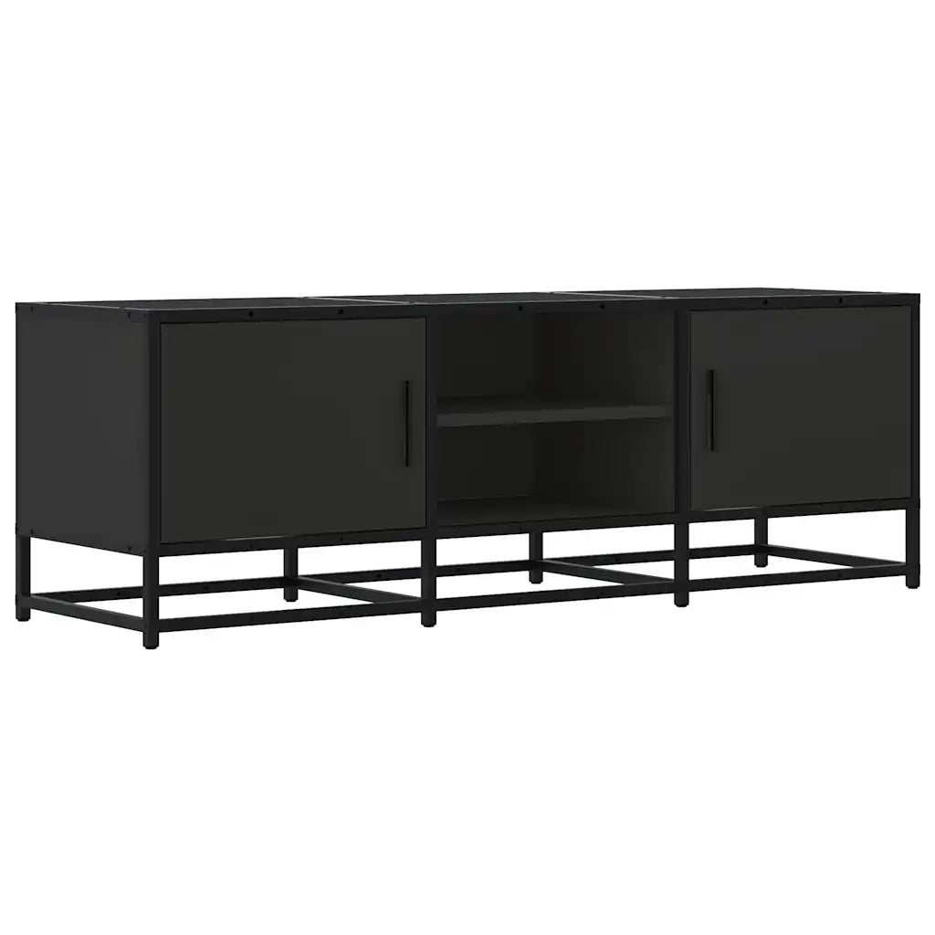 Mobile Porta TV-Mobile per TV-Credenza TV Nero 120x35x41 cm in Truciolato e Metallo