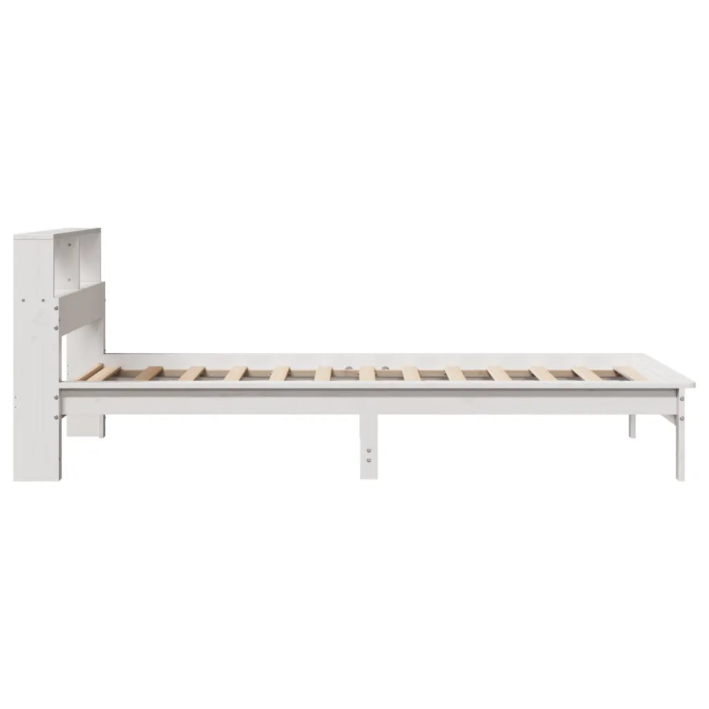 Letto Libreria senza Materasso Bianco 90x190 cm Massello Pino 855733