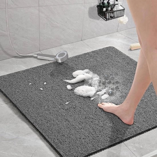 Mat di massaggio con luffa in PVC - Antiscivolo con fori di drenaggio - Comfortevole - 60 x 60 cm - Rapido assorbimento