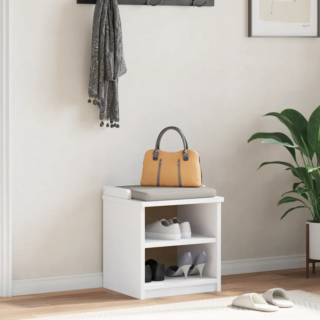 Panca da Corridoio SANDNES Bianca 45x40x50 cm in Legno di Pino 4010444