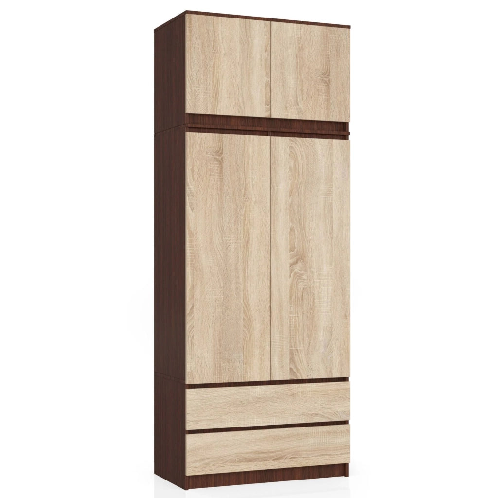 Sopralzo per armadio AKORD S90 Wengé 90 cm 2 ante inserto frontale Sonoma Quercia 90x51x55 cm