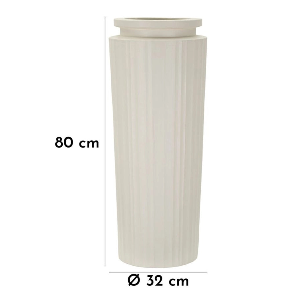 Vaso Decorativo VKH808, Beige, Poliresina, 32x32x80 cm