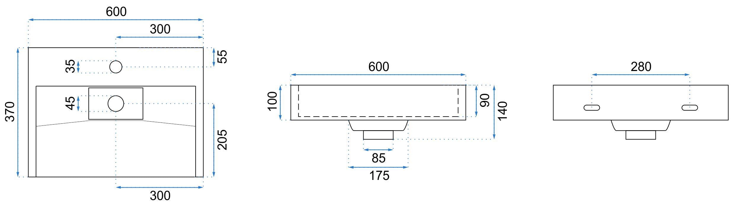 Lavabo In Conglomerato Goya 60cm