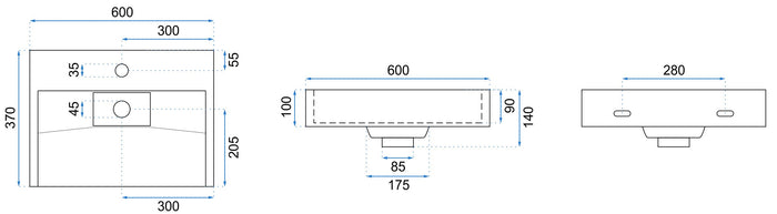 Lavabo In Conglomerato Goya 60cm