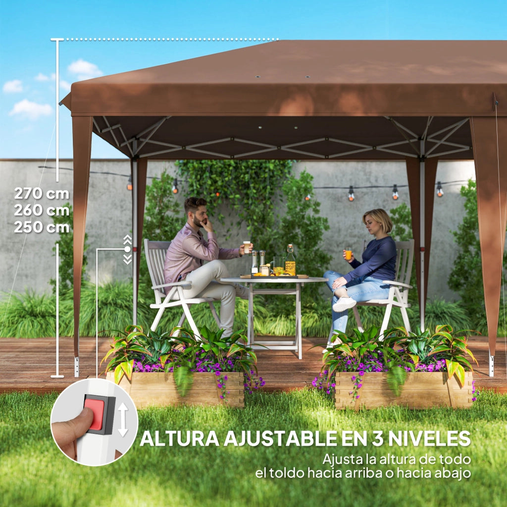 Tenda da giardino pieghevole ¨C zephmum ¨C marrone 6x3 m