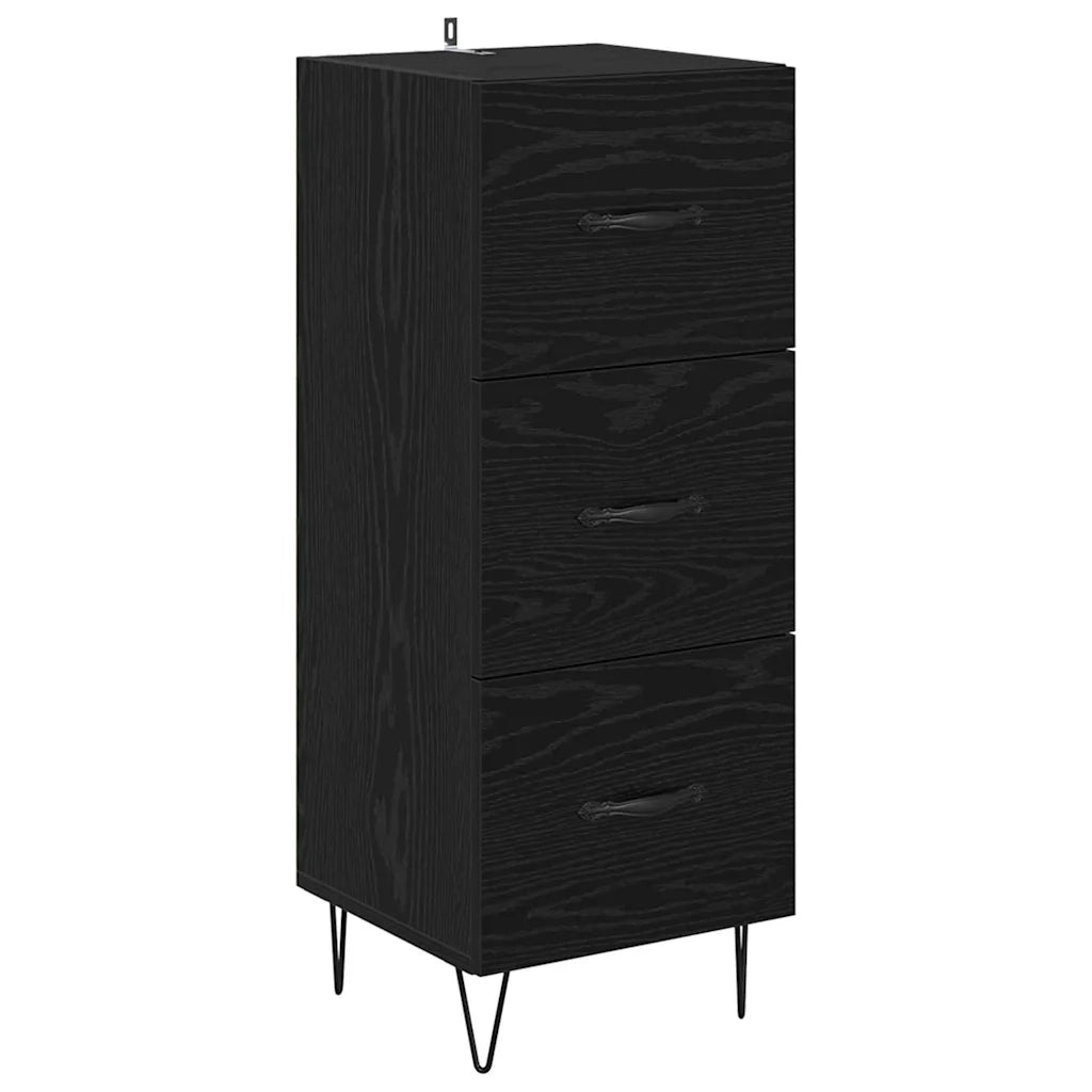 Credenza Rovere Nero 34,5 x 34 x 90 cm Legno multistrato 3402735