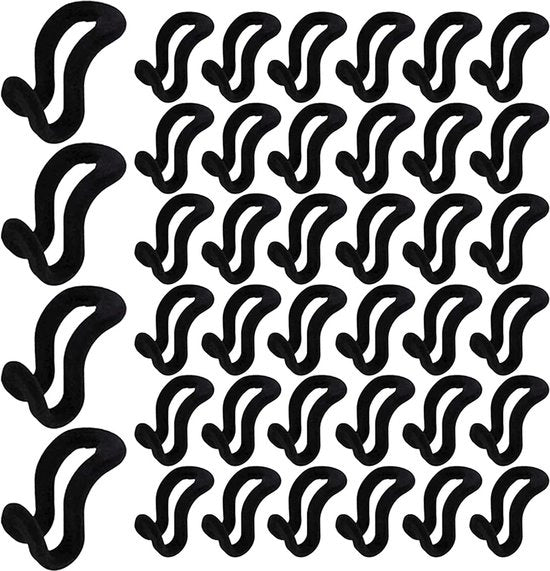 40 Stuks Haken per Kledingkast - Kapstokhaak - Connector Haken per Kleding - Jashaak - Hanger per Kleding - Ruimtebesparend - Geschikt per Meeste Standaard Kledinghangers - Zwart