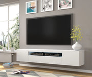 Mobile TV sospeso o a terra Led Incluso 200x42/36x37 Cm STAND AURA Bianco opaco