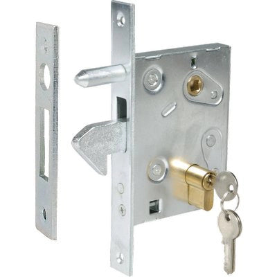 SERRATURA CANCELLO INFILARE A GANCIO C001 WORKIT - B.Q ZINC F.MM 25 C.SAGOM M1+Q8 E.MM 50