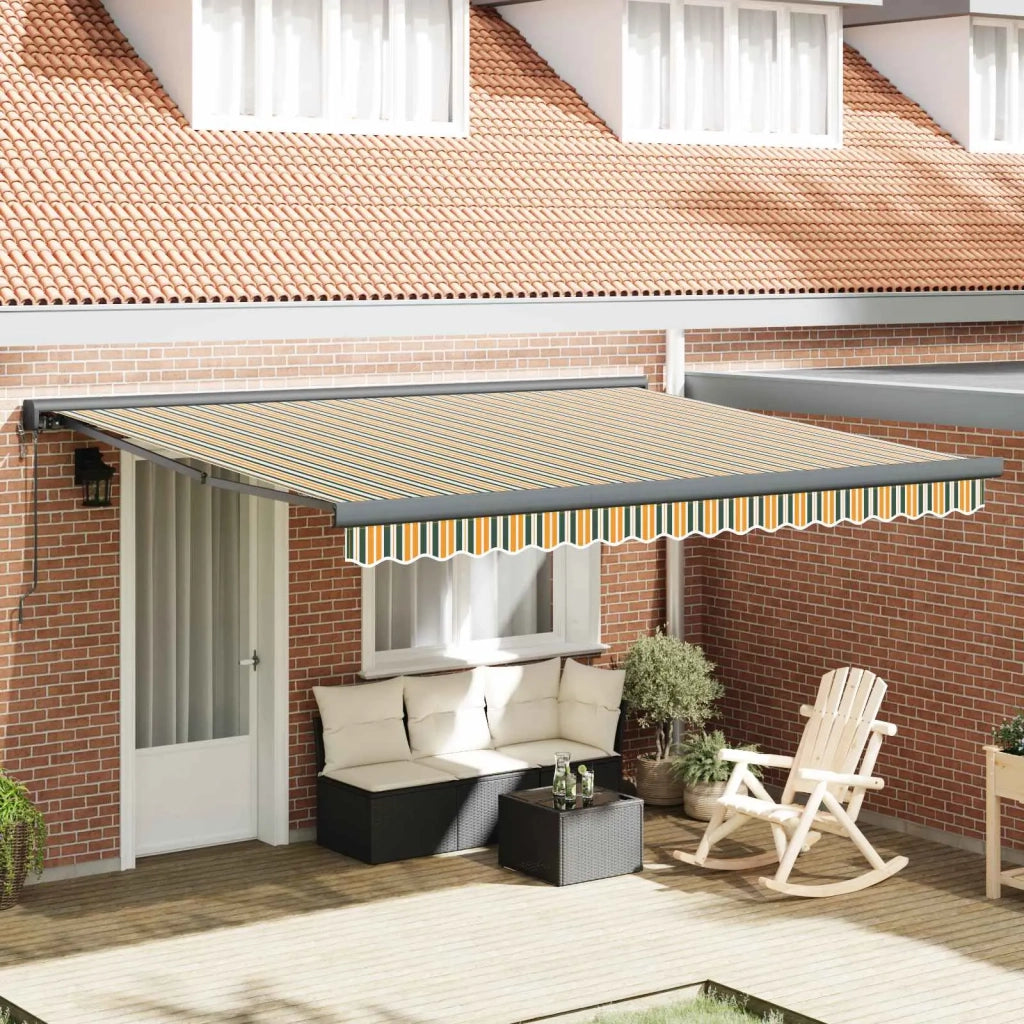 Tenda da Sole Verde e Giallo 400 x 300 x 165 cm 3330716