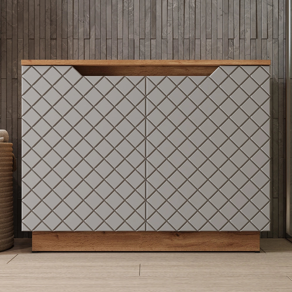 Vicco Mobile sottolavabo per bagno Rovere/grigio con struttura in piastrelle 79.6 x 62.1 cm con 2 porte