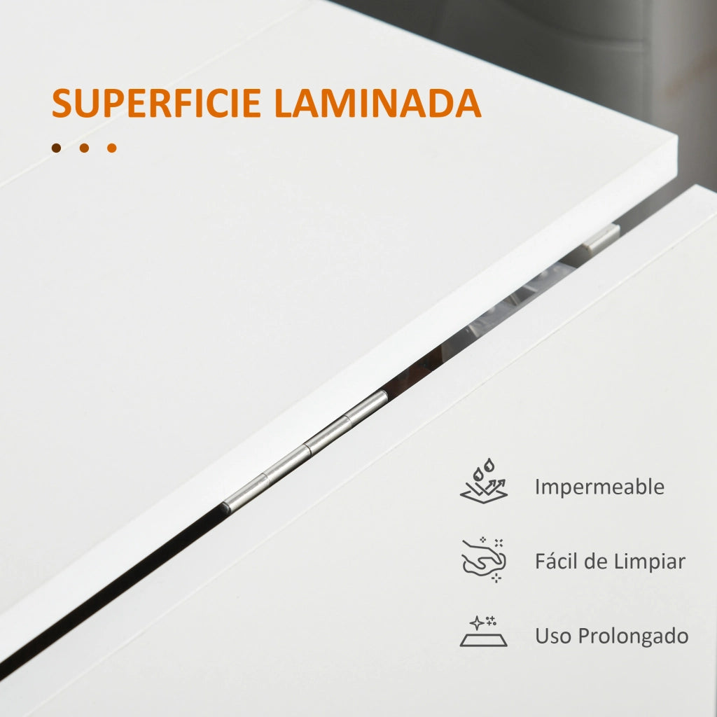 Tavolo allungabile pieghevole con ruote ¨C zephmum ¨C bianco 120x80x73 cm