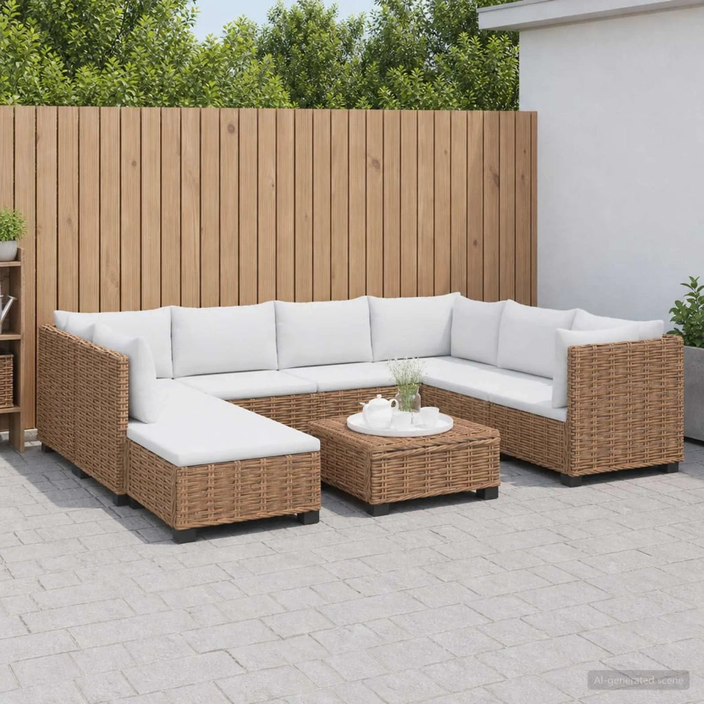 9 pz Set Lounge in Rattan con Cuscini GENDT Rattan naturale 3429864