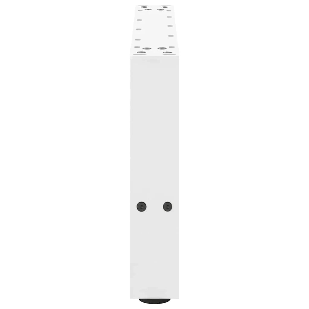 Set di 2 gambe per tavolino da caffè quadrate dal design moderno con piedini regolabili 50 x 30-31 cm acciaio bianco 02_0057501