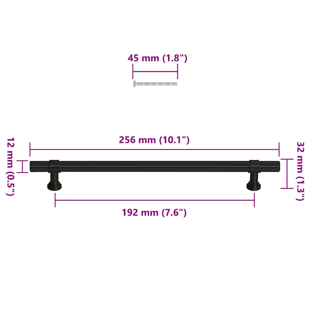 Maniglie per Mobili 5 pz Nere 192mm in Acciaio Inox CFW8048821