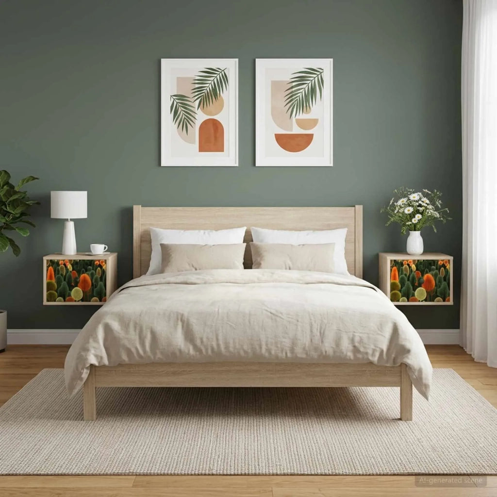 Mobiletto da comodino a parete ZAANDAM 2 pz Rovere Sonoma 8007474