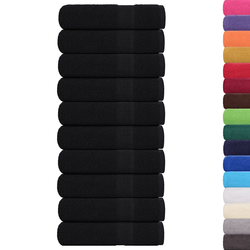 vidaXL Asciugamani Doccia 10 pz Neri 70x140 cm 360 g/m² 100% Cotone