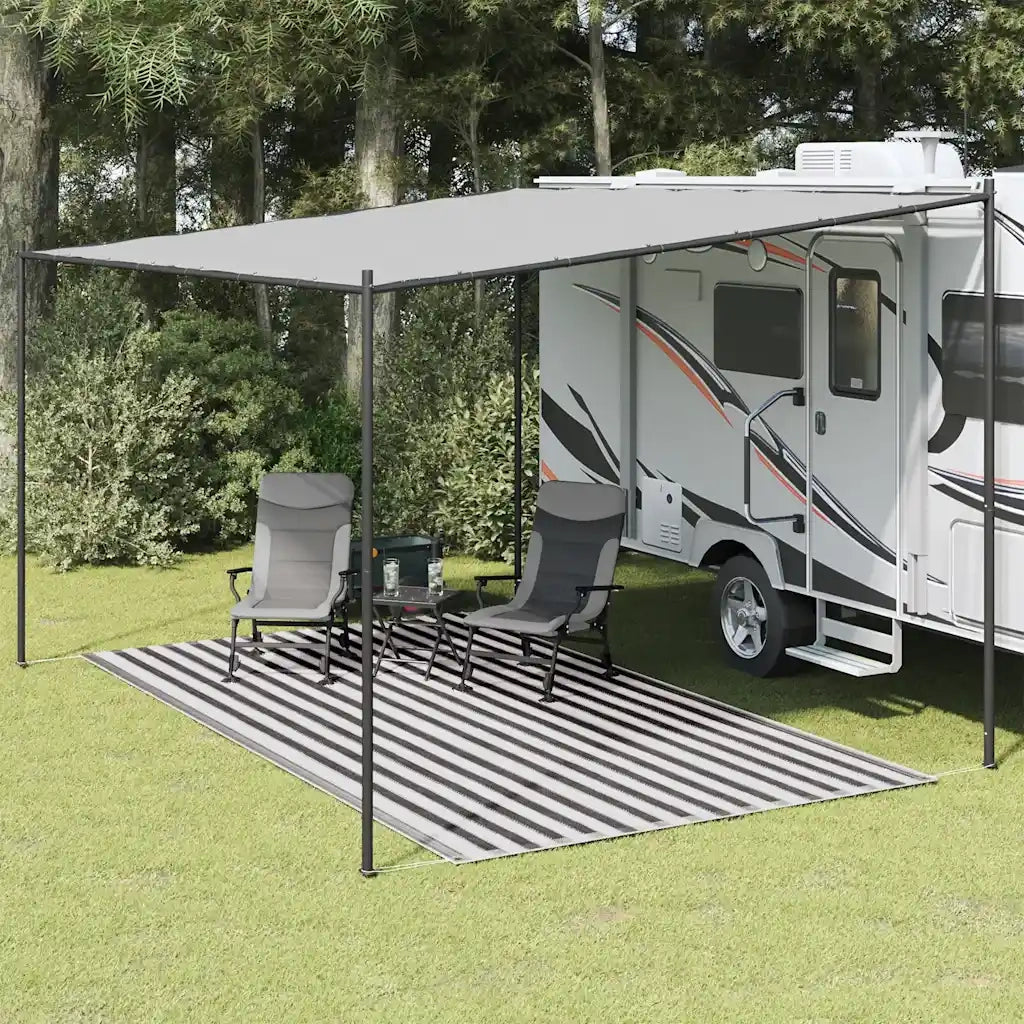 vidaXL Tappeto da Tenda 250x400 cm Antracite e Bianco