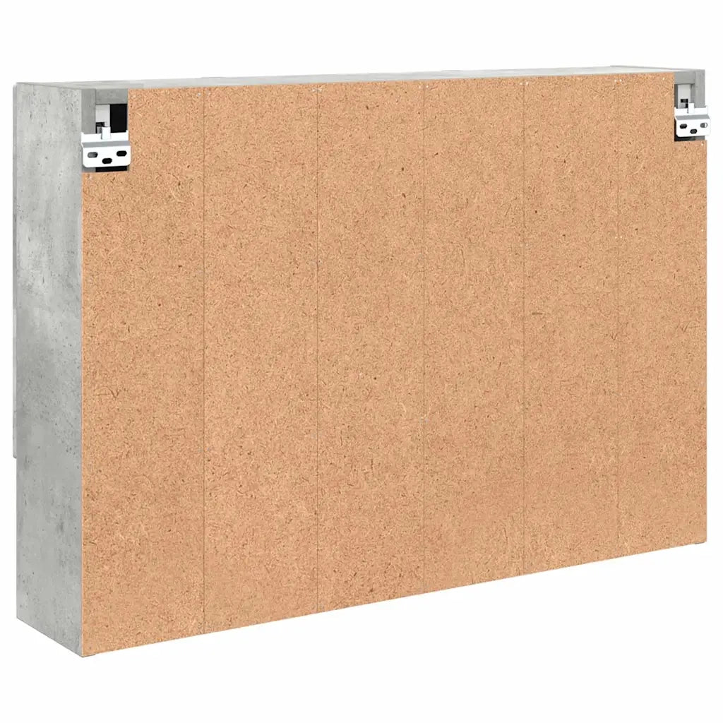 Mobiletto per specchio con porta Grigio cemento 80 x 17 x 55 cm 883357