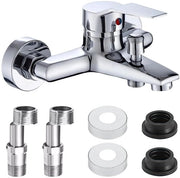 Cassettina da bagno con maniglione singolo - design moderno - finitura argento