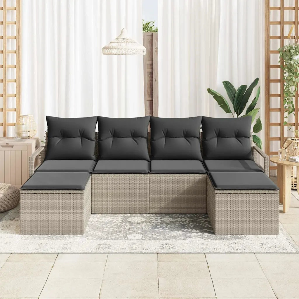 Set di divani 6 pcs Grigio chiaro polyrattan 3346492
