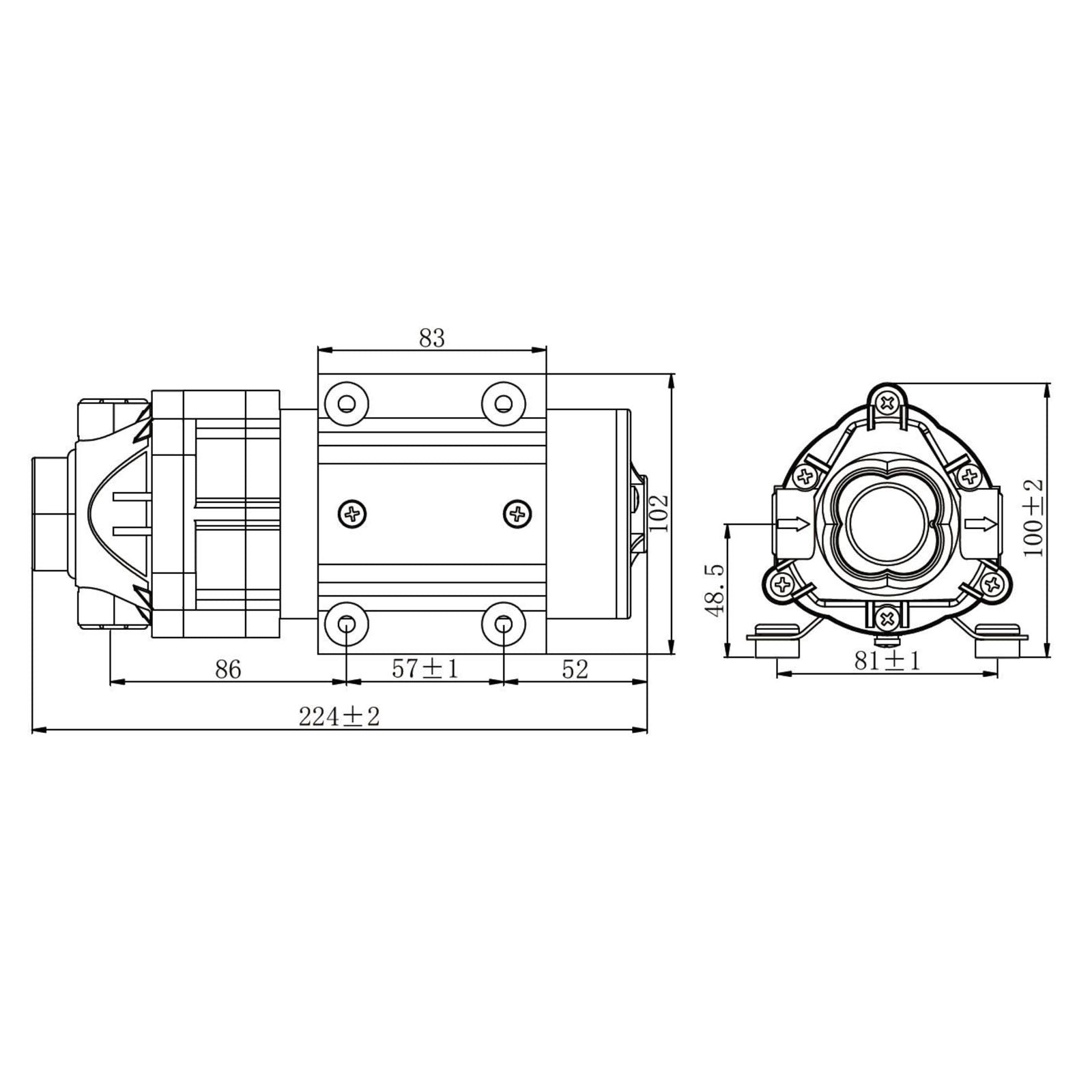 Pompa booster 500 GPD (1900l/giorno) 100W Pompa di spinta per sistemi a osmosi inversa