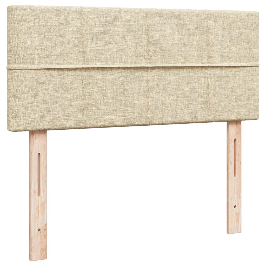 Struttura Letto Pouf con Materasso Crema 120x200 cm in Tessuto 3311454
