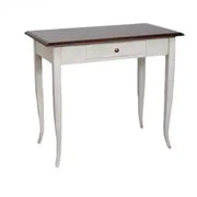 Scrivania scrittoio Shabby chic bianco anticato e noce scuro mod cindy
