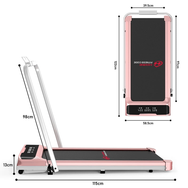 Tapis roulant elettrico pieghevole  2,5 HP, telecomando e LED, velocità regolabile 1-10 km/h