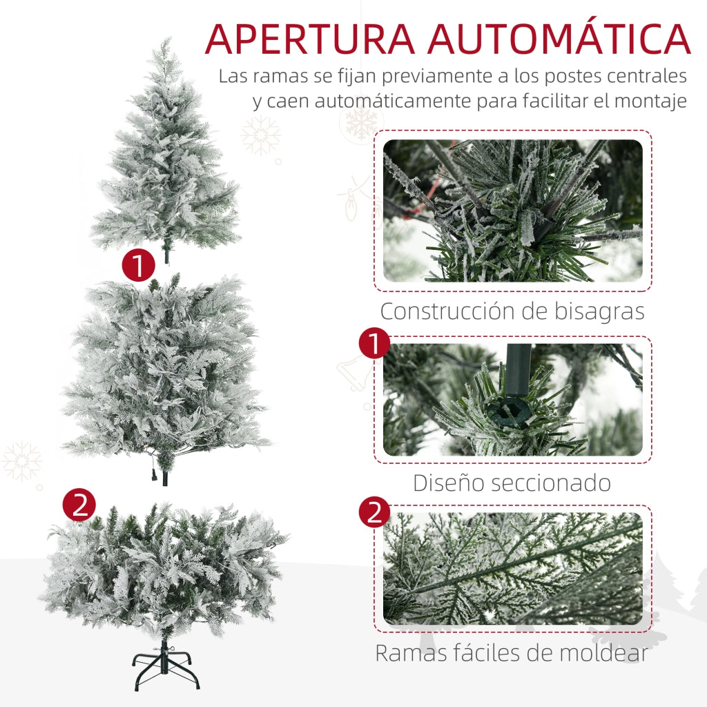 Albero di Natale Artificiale 180 cm con Luci LED ¨C zephmum ¨C 300 Luci Bianche Calde 577 Rami Apertura Automatica Base Pieghevole
