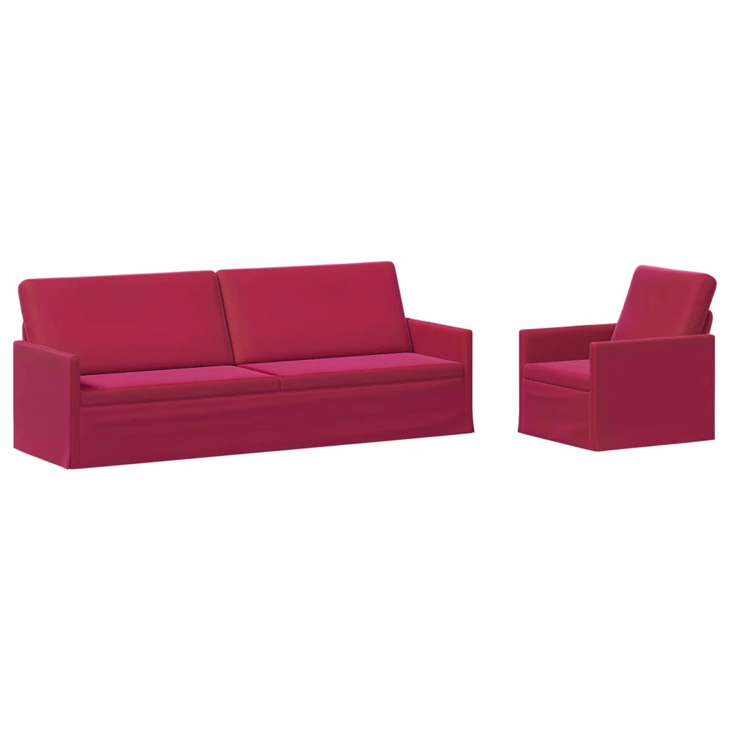 Set di divani 2 pcs Rosso Vino Velluto (V) 3433234
