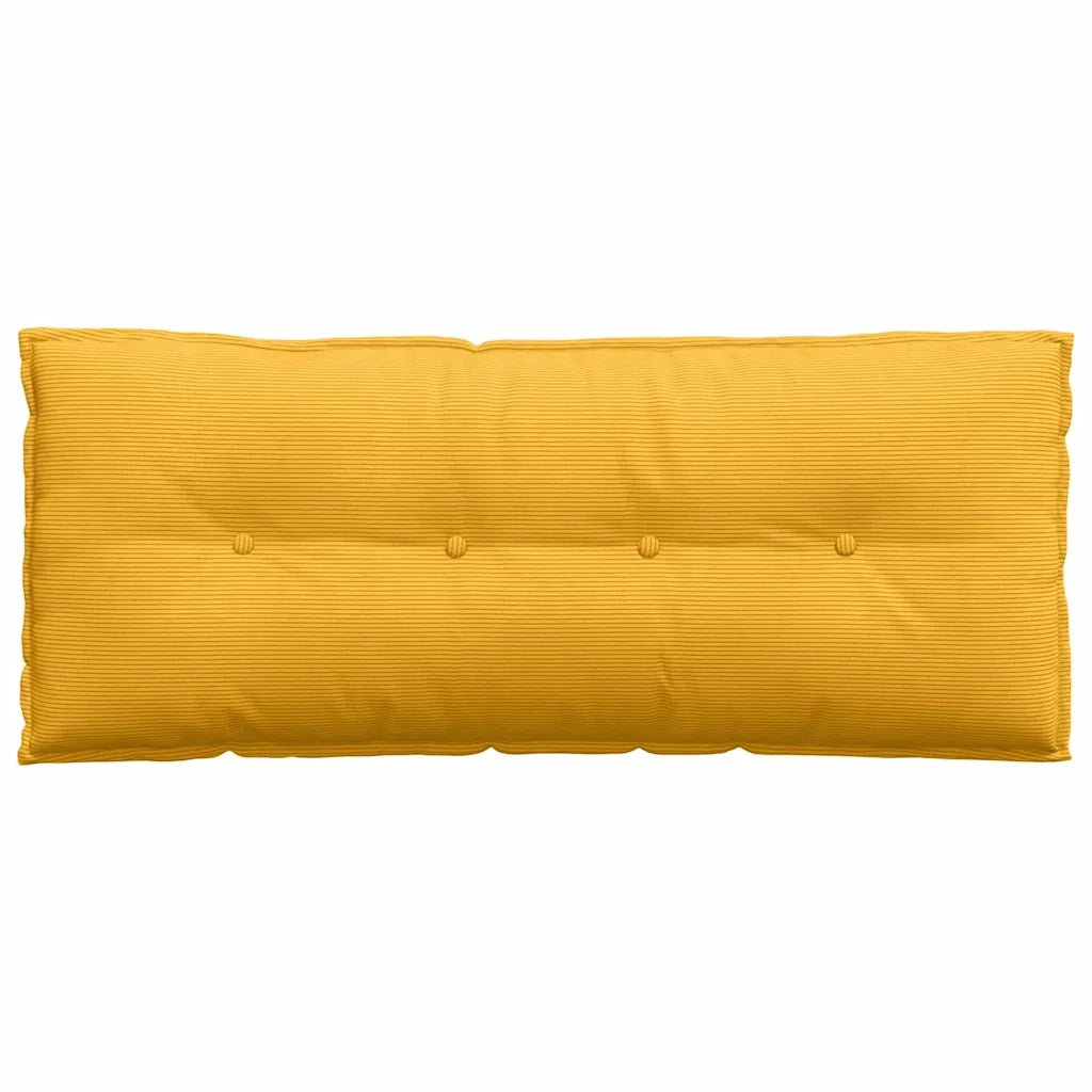 Cuscino per Schiena Giallo Chiaro 120 x 50 cm Tessuto in Cords