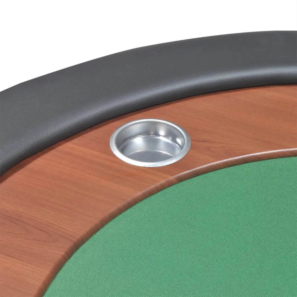 Tavolo Poker 10 Giocatori Postazione Dealer Vassoio Chip Verde 80133