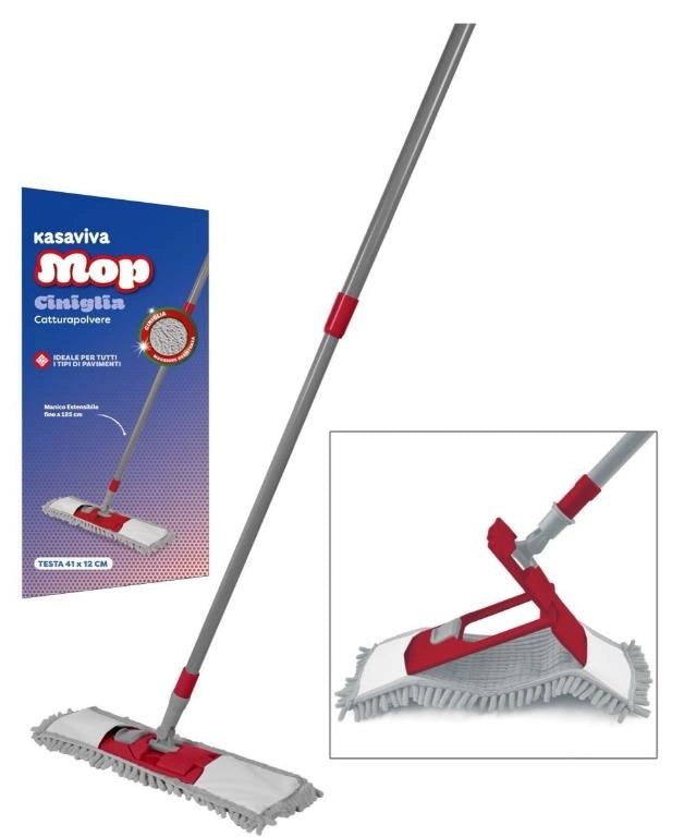 Scopa in Ciniglia con Manico Telescopico 125 cm