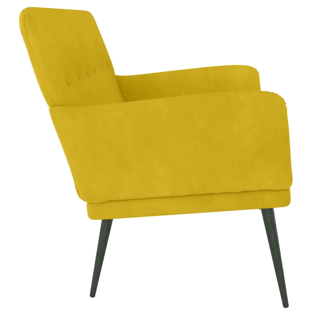 Panca Gialla 108x79x79 cm in Velluto