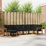 Set di divani da esterno con cuscino 7 pcs Naturale e Nero 3368875