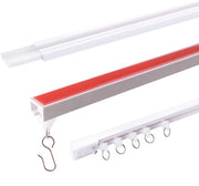 Sistema di tende a parete 300 cm - Autoadesivo - Montaggio plafond/parete - Materiale plastico - Inclusi ganci per tende - Leggero e duraturo - Sistema di tende a parete