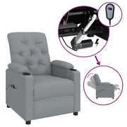 Poltrona | Sedia Relax Elettrica Reclinabile Grigio Chiaro in Tessuto