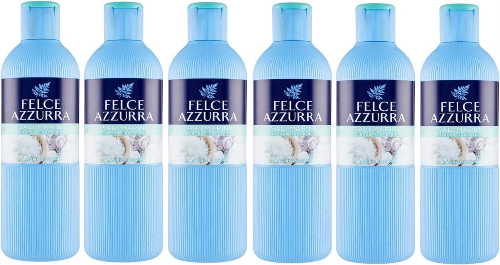 SET 6 FELCE AZZURRA BAGNODOCCIA SALI MARINI PROFUMO RIGENERANTE IDRATA LA PELLE 650 ML