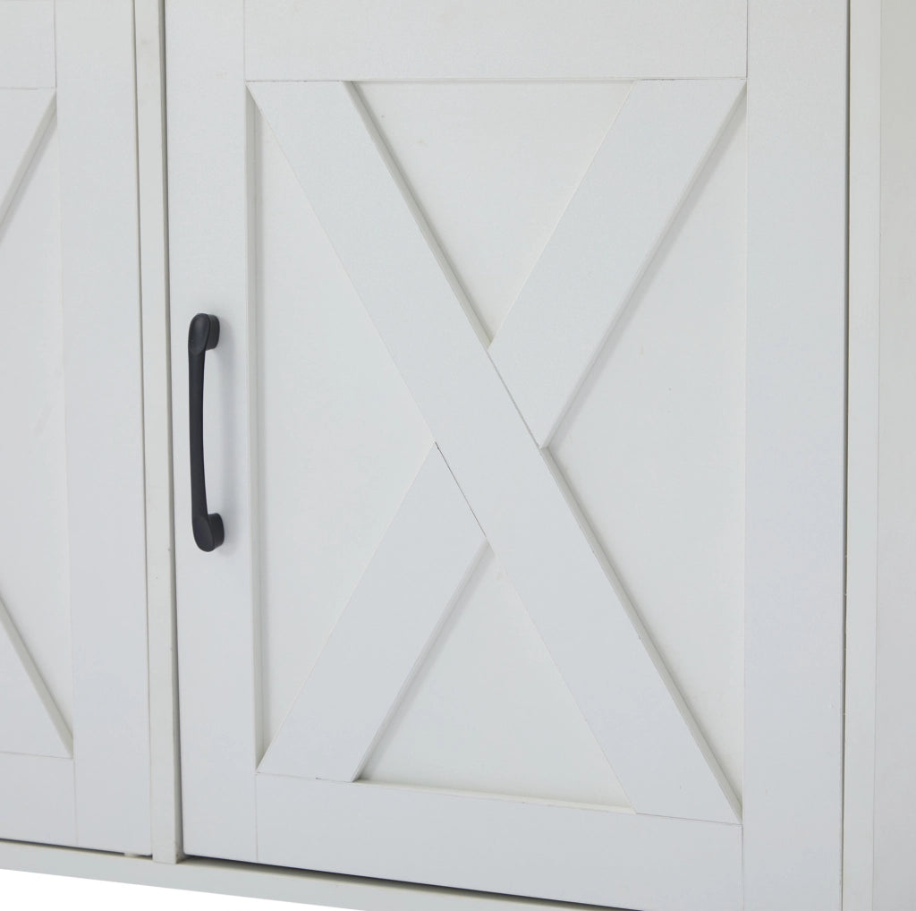 Madia bianca in MDF con 3 cassetti e 4 ante