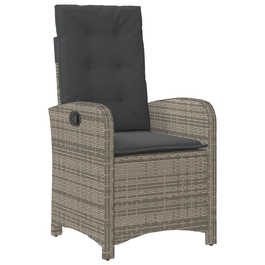 Set da Pranzo da Giardino 9 pz con Cuscini in Polyrattan Grigio 3212258
