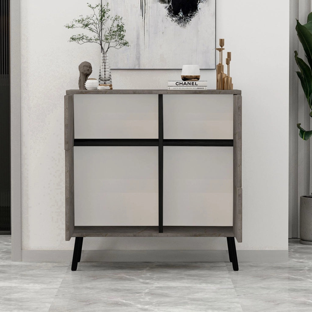 Mobile multiuso in legno "Darien" - 76,5 x 35 x 79,5 cm - Marmo